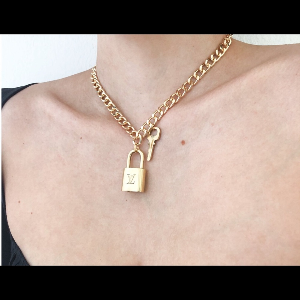 Sororité LV repurposed lock & key vintage necklace